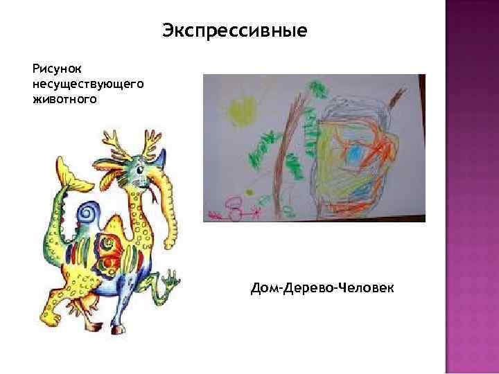 Экспрессивные Рисунок несуществующего животного Дом-Дерево-Человек 