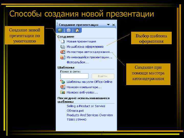 Как создать презентацию с помощью мастера автосодержания