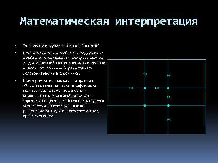 Математическая интерпретация Эти числа и получили название 