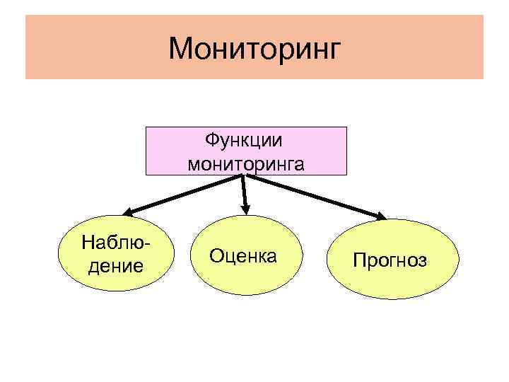 Мониторинг Функции мониторинга Наблюдение Оценка Прогноз 