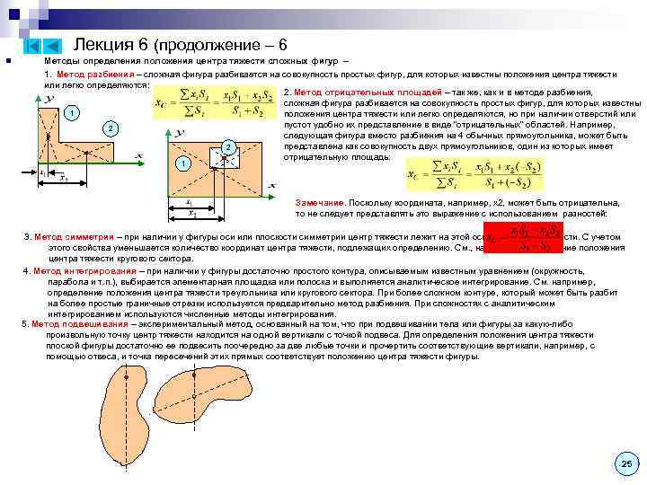 Известное положение. В каком случае для определения положения центра тяжести необходимо.