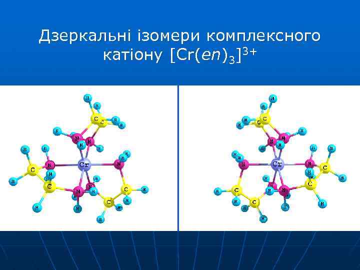 Дзеркальні ізомери комплексного катіону [Cr(en)3]3+ 
