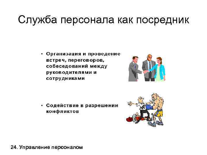 Служба персонала как посредник 24. Управление персоналом 