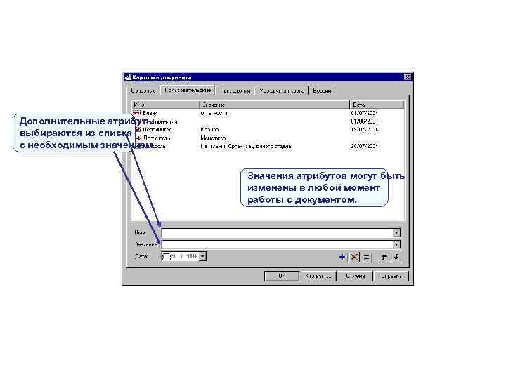 Дополнительные атрибуты выбираются из списка с необходимым значением. Значения Дополнительные атрибуты выбираются из списка с необходимым значением. Значения