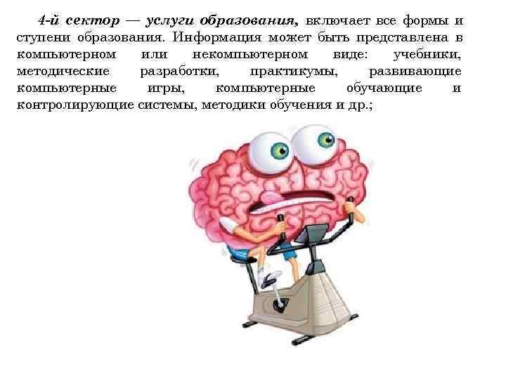   4 -й сектор — услуги образования, включает все формы и ступени образования.