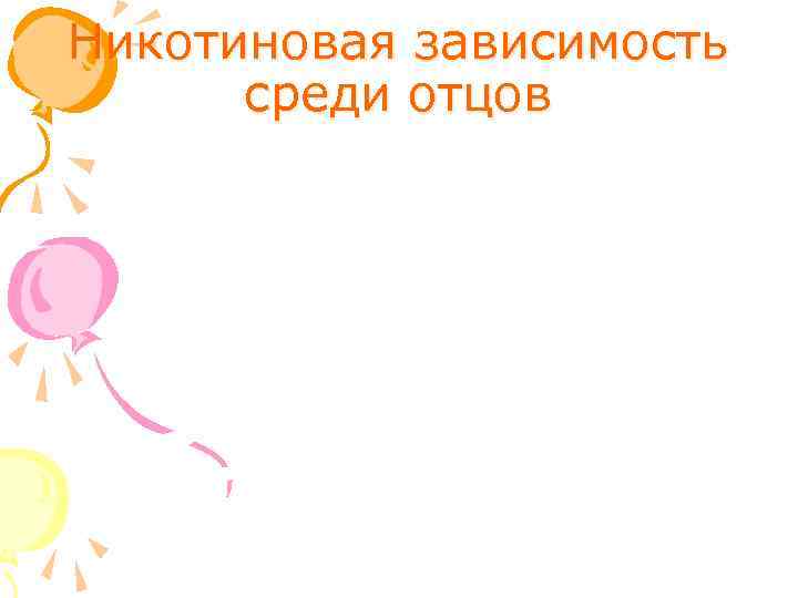 Никотиновая зависимость  среди отцов 