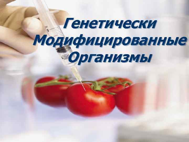 Генетически Модифицированные Организмы Генетически Модифицированные Организмы