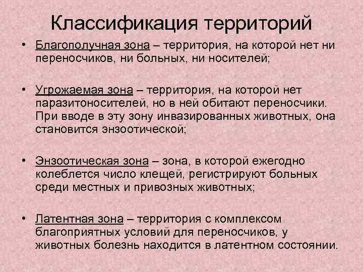 Классификация территорий