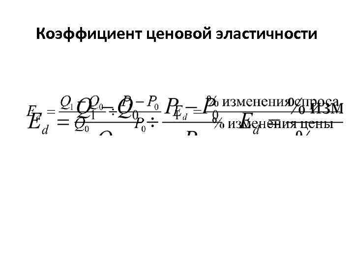 Коэффициент ценовой эластичности 