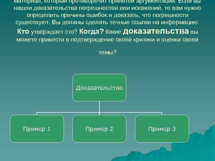 материал, который противоречит принятой аргументации. Если вы нашли доказательства погрешностей или искажений, то вам