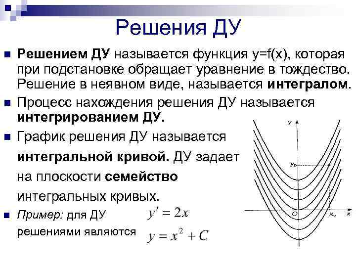 Построить интегральные кривые методом изоклин. Решение дифференциальных уравнений интегральная кривая. Интегральные кривые методом изоклин. Интегральной Кривой дифференциального уравнения. Уравнение интегральной Кривой.