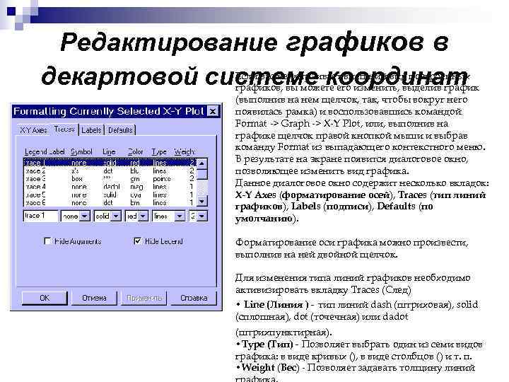 Редактирование графиков в декартовой системе координат Если вас не устраивает внешний Редактирование графиков в декартовой системе координат Если вас не устраивает внешний