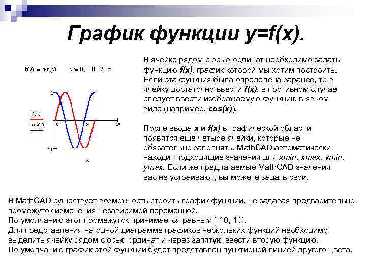 График функции y=f(x). В ячейке рядом График функции y=f(x). В ячейке рядом