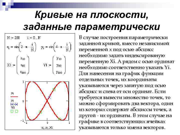 Кривые на плоскости, заданные параметрически В случае построения параметрически заданной Кривые на плоскости, заданные параметрически В случае построения параметрически заданной