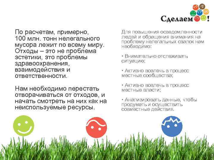 По расчетам, примерно,  Для повышения осведомленности 100 млн. тонн нелегального  людей и
