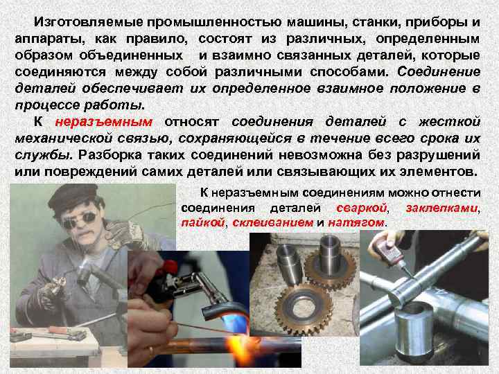 Изготовляемые промышленностью машины, станки, приборы и аппараты, как правило, состоят из различных, определенным образом