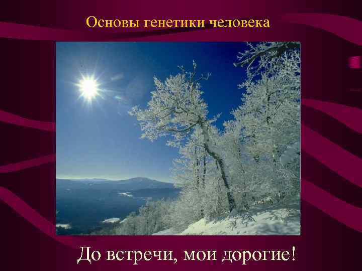 Основы генетики человека До встречи, мои дорогие! 