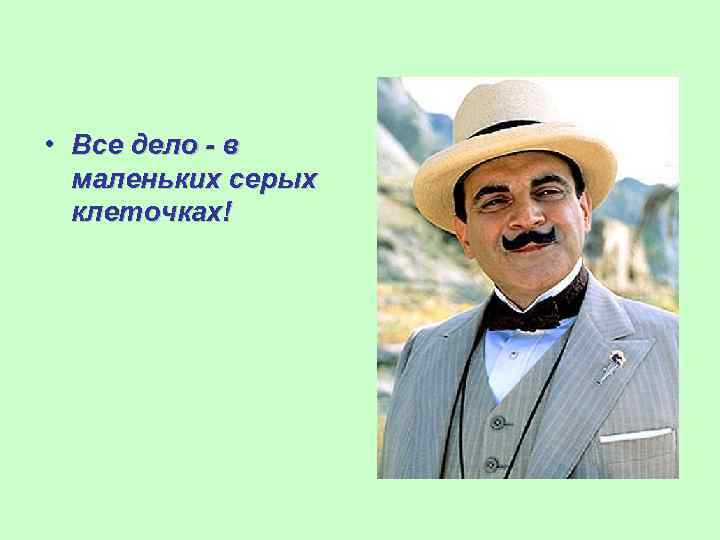  • Все дело - в маленьких серых клеточках! 