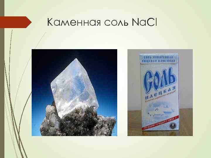 Каменная соль Na. Cl 