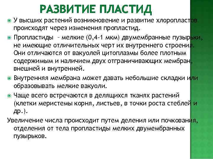   Ультраструктура хлоропласта: 1. наружняя мембрана (7 мкм)   6. мембрана тилакоида
