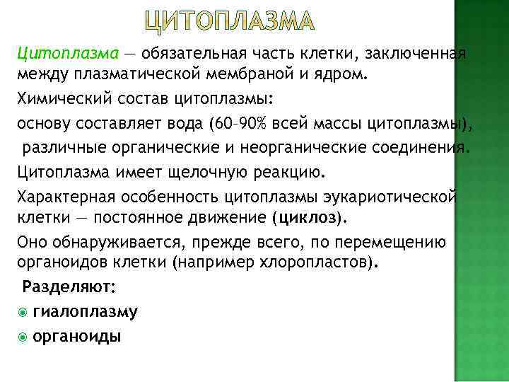   ОСНОВНАЯ ПЛАЗМА   (ГИАЛОПЛАЗМА) представляет собой среду, в которую погружены все