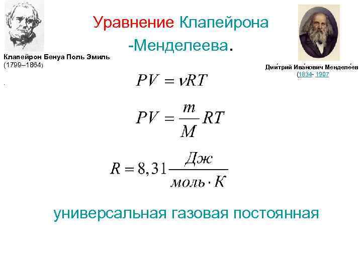 Уравнение менделеева клапейрона презентация