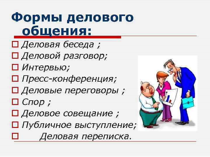 Виды устного делового общения презентация