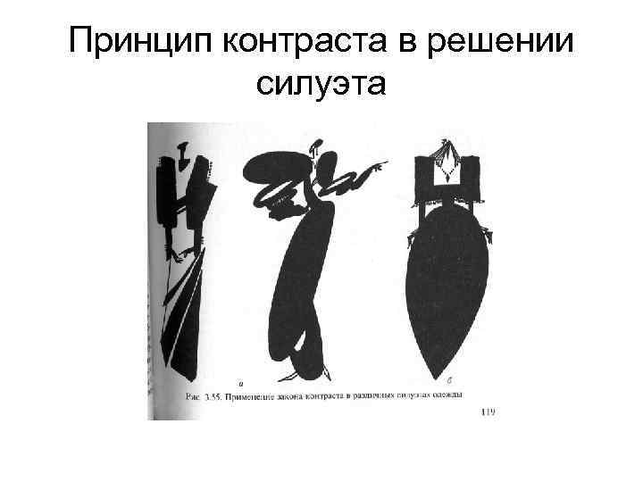 Принцип контраста в решении  силуэта 