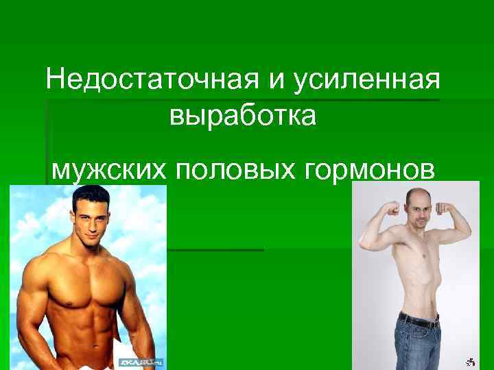 Недостаточная и усиленная выработка мужских половых гормонов 