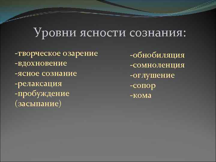 Без ясного сознания. Уровни ясности сознания. Уровни сознания оглушение сопор. Степени ясности сознания. Ясность это в психологии.