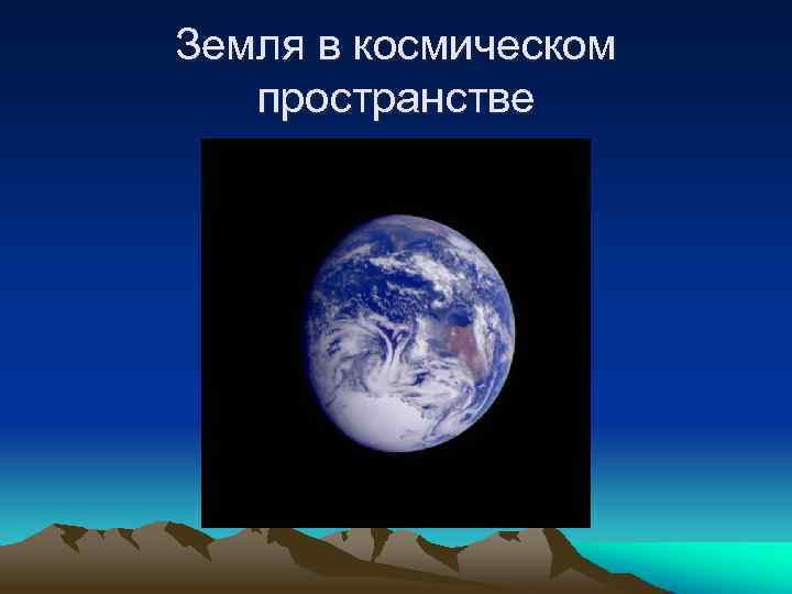 Земля в космическом пространстве 