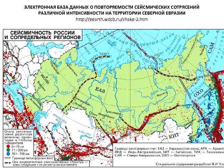 ЭЛЕКТРОННАЯ БАЗА ДАННЫХ О ПОВТОРЯЕМОСТИ СЕЙСМИЧЕСКИХ СОТРЯСЕНИЙ РАЗЛИЧНОЙ ИНТЕНСИВНОСТИ НА ТЕРРИТОРИИ СЕВЕРНОЙ ЕВРАЗИИ http: