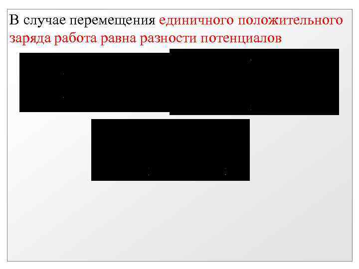 В случае перемещения единичного положительного заряда работа равна разности потенциалов 