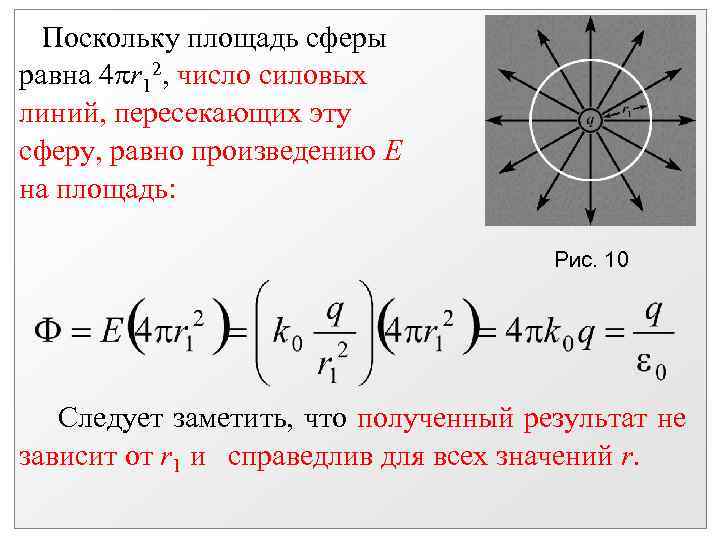 Поскольку площадь сферы равна 4 r 12, число силовых линий, пересекающих эту сферу, равно