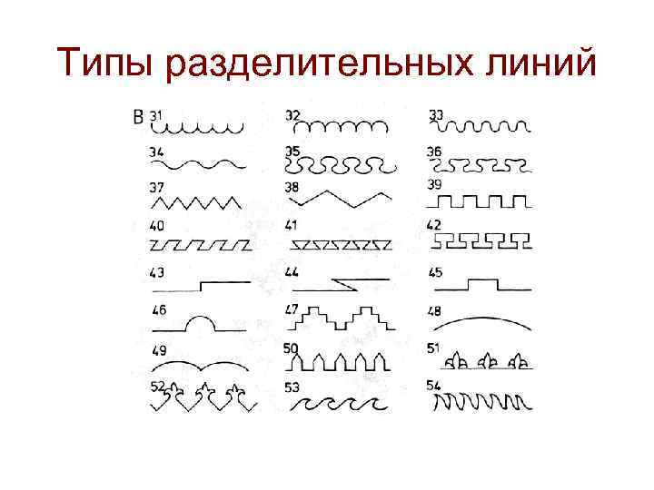 Типы разделительных линий 