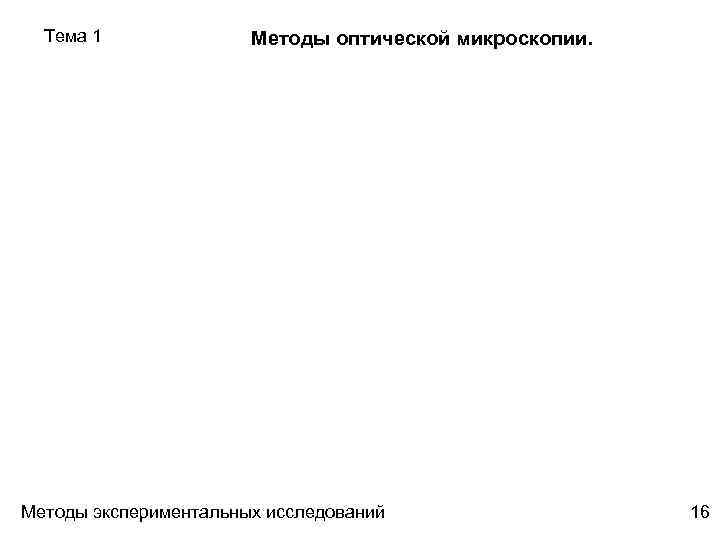 Тема 1 Методы оптической микроскопии. Методы экспериментальных исследований 16 