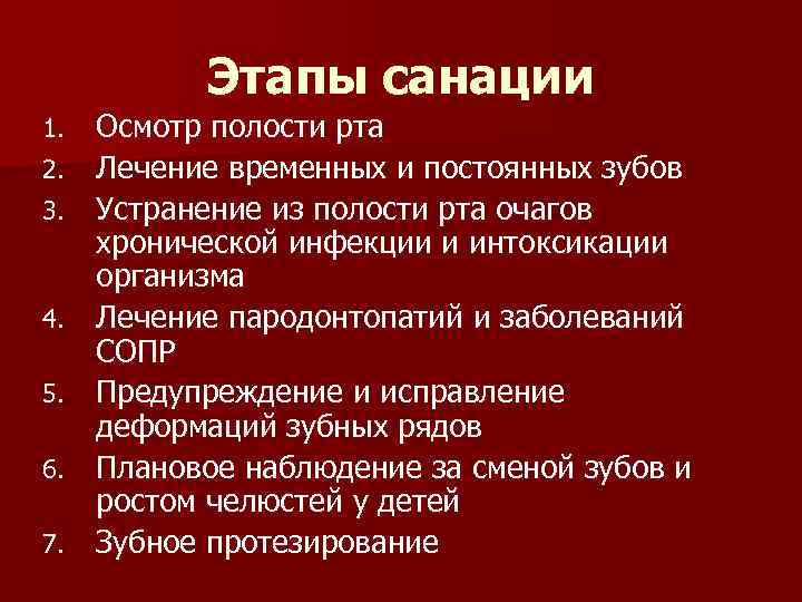 Санация антибиотиками