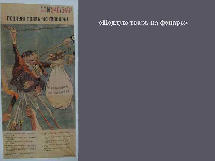  «Подлую тварь на фонарь» 