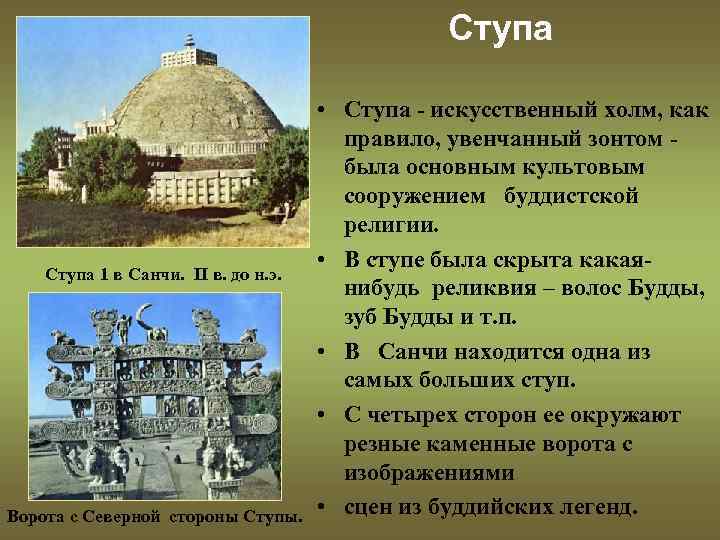 Ступа 1 в Санчи. II в. до н. э. Ворота с Северной стороны Ступы.