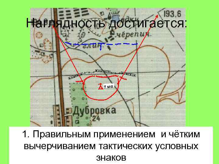 Наглядность достигается: 1 мв 1. Правильным применением и чётким вычерчиванием тактических условных знаков 