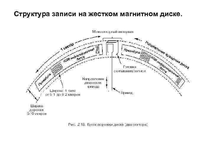 Структура записи на жестком магнитном диске. 