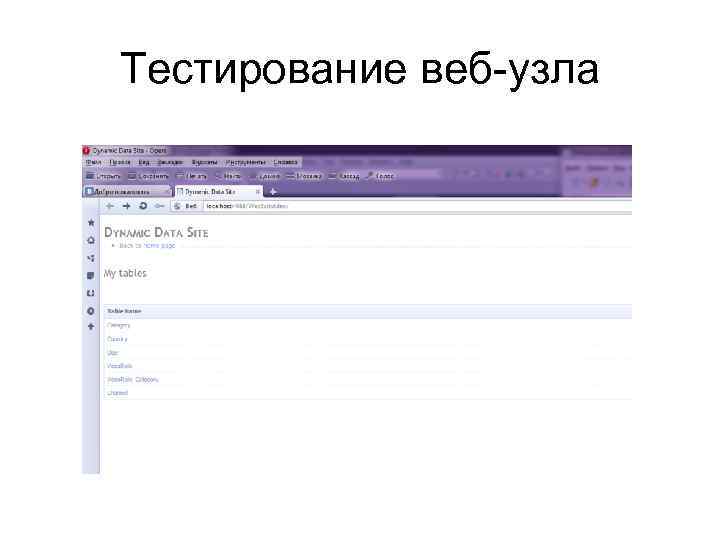 Тестирование веб-узла 
