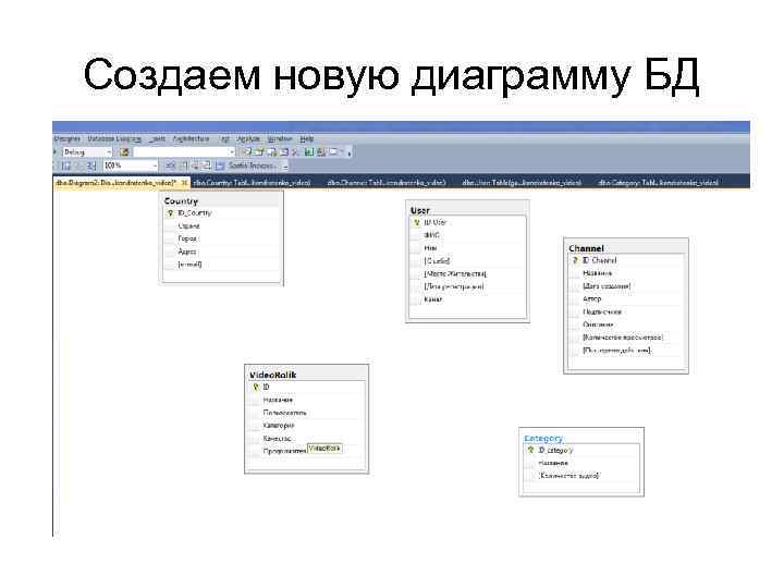 Создаем новую диаграмму БД 