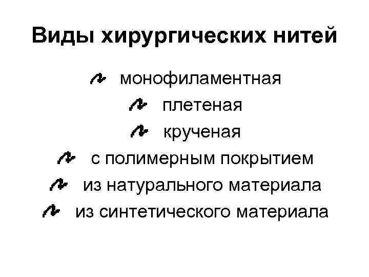 Виды хирургических нитей монофиламентная плетеная крученая с полимерным покрытием из натурального материала из синтетического