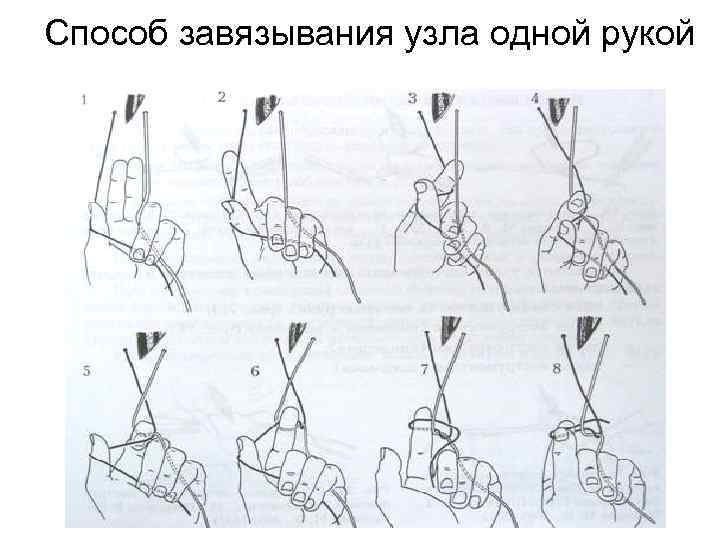 Способ завязывания узла одной рукой 