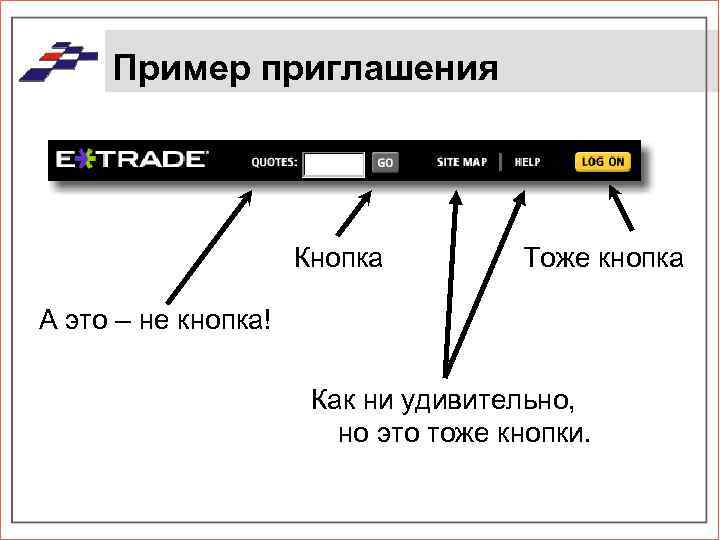 Пример приглашения Кнопка Тоже кнопка А это – не кнопка! Как ни удивительно, но