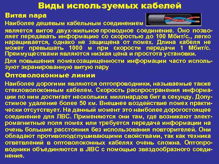 Использование кабеля. Использование кабеля