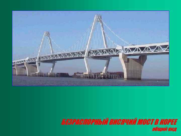 БЕЗРАСПОРНЫЙ ВИСЯЧИЙ МОСТ В КОРЕЕ общий вид 