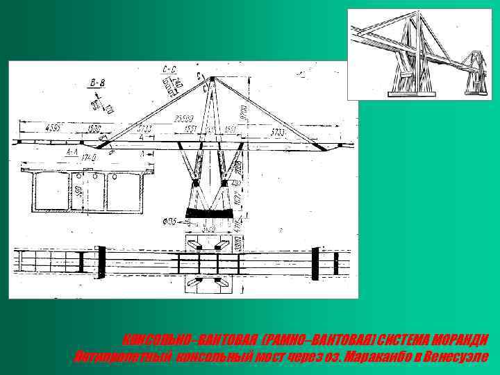 КОНСОЛЬНО–ВАНТОВАЯ (РАМНО–ВАНТОВАЯ) СИСТЕМА МОРАНДИ Пятипролетный консольный мост через оз. Маракаибо в Венесуэле 
