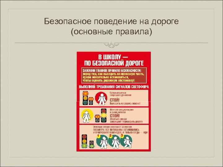 Безопасное поведение на дороге (основные правила) 
